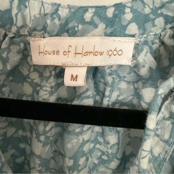 House Of Harlow 1960 Martine Seafoam Print Puff Balloon Shirt Sleeve Size M - Picture 10 of 11